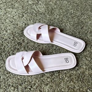 bp Pink Minimalist Sandals with Wide Strap